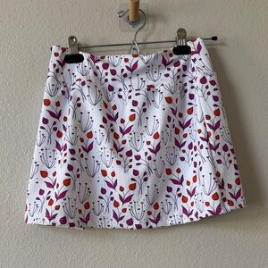 Vibrant Floral Mini Skirt in White and Purple